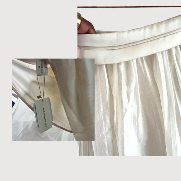 Commense NWT Pleated Maxi Skirt Cream Size M - Picture 3 of 6